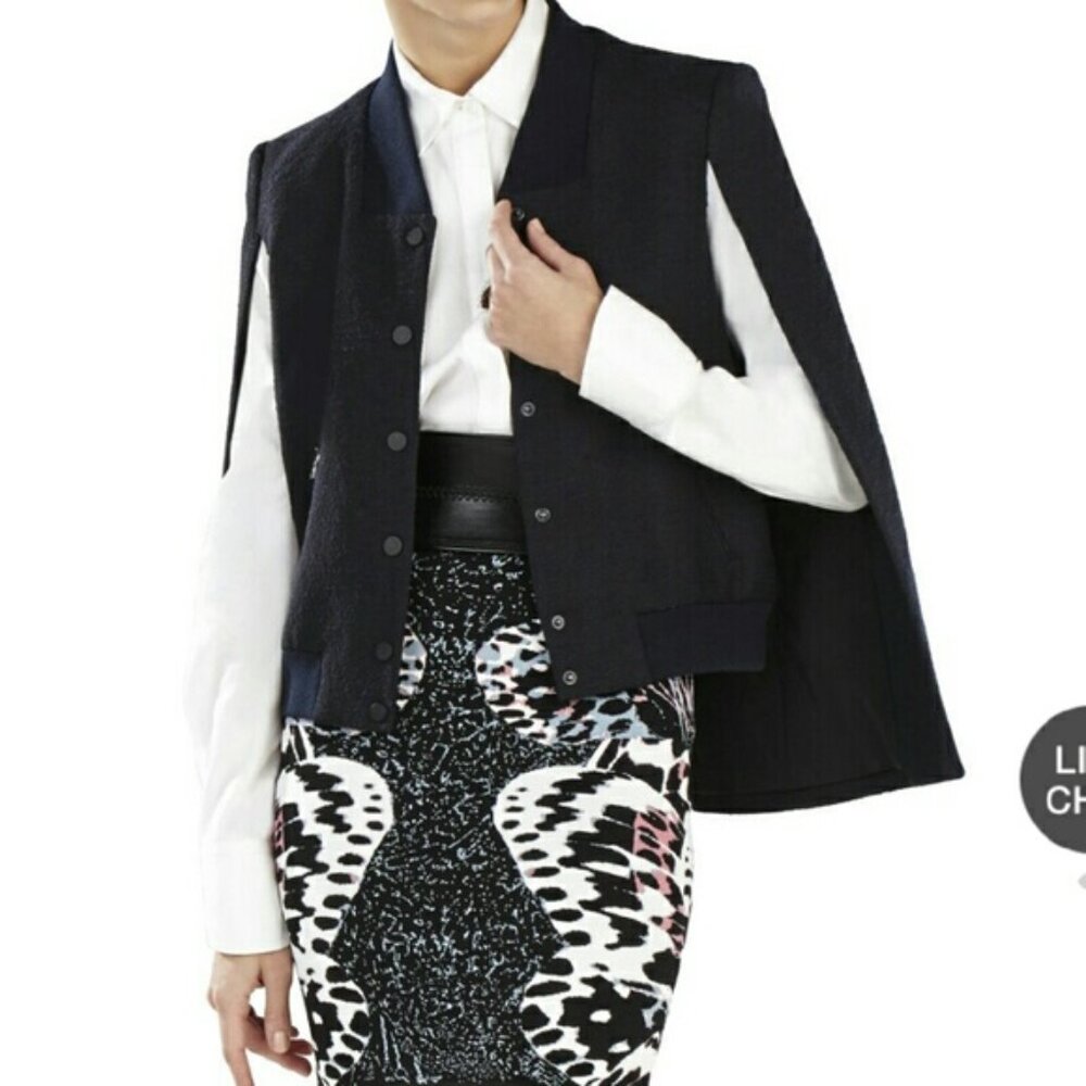BCBG Maxazria Travis Baseball Cape Jacket XXS